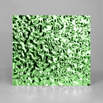 Декоративная нержавеющая сталь  3D Mirror Water Ripple Small Green