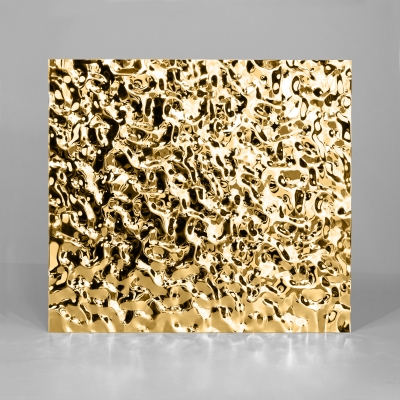 Декоративная нержавеющая сталь  3D Mirror Water Ripple Small Gold
