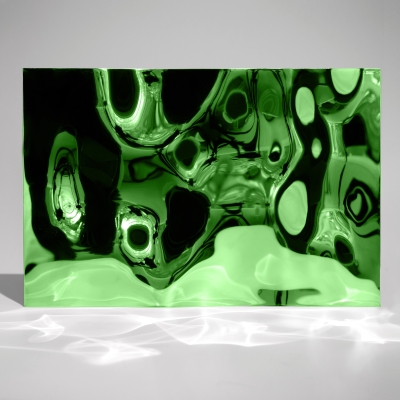 Декоративная нержавеющая сталь  3D Mirror Water Ripple Big Green