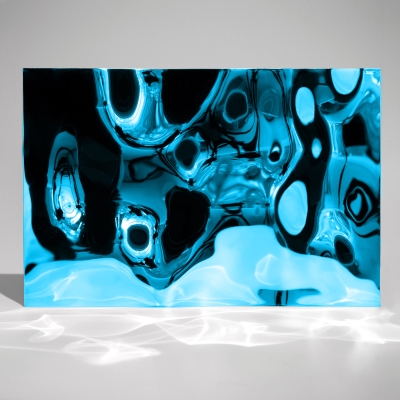 Декоративная нержавеющая сталь  3D Mirror Water Ripple Big Blue