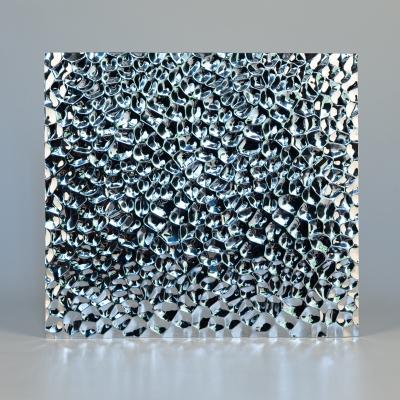 Декоративная нержавеющая сталь  3D Mirror Dragon skin Silver Middle