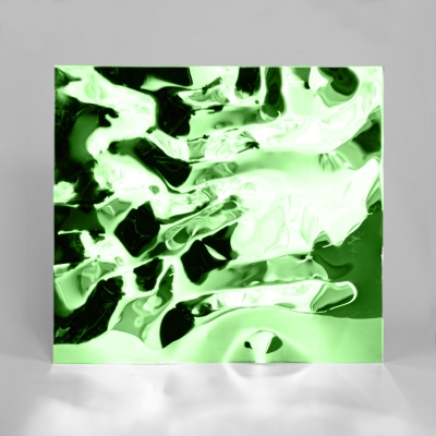 Декоративная нержавеющая сталь  3D Mirror Water Ripple flow move  Green
