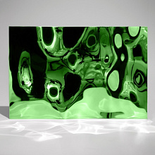 Декоративная нержавеющая сталь  3D Mirror Water Ripple Big Green