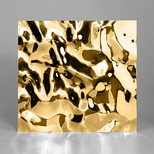 Декоративная нержавеющая сталь  3D Mirror Water Ripple Middle Gold