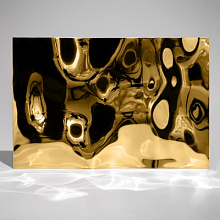 Декоративная нержавеющая сталь  3D Mirror Water Ripple Big Gold